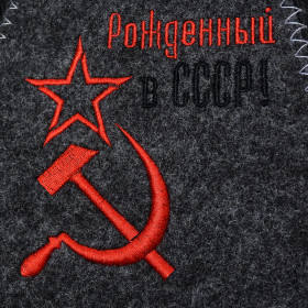 Шапка с вышивкой "Рожденный в СССР"