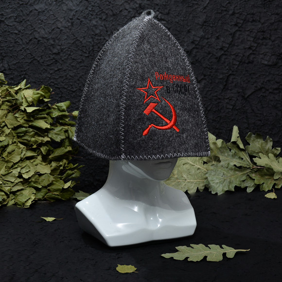 Шапка с вышивкой "Рожденный в СССР"