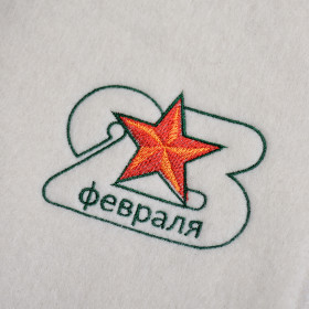 Подарочный набор "23 февраля", 2 предмета (шапка,варежка с вышивкой)